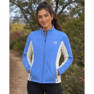 The North Face Women's Windstopper Softshell Full Zip Jacket Sz L Blue White